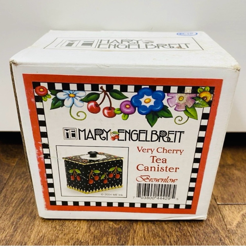 Vintage Mary Engelbreit Very Cherry Tea Canister Brand New In Box Rare